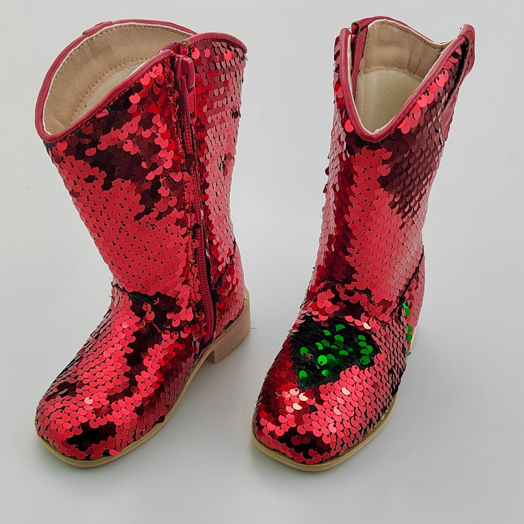 RTS Christmas FLIP SEQUIN Cowgirls ( SZ 3,4,7)