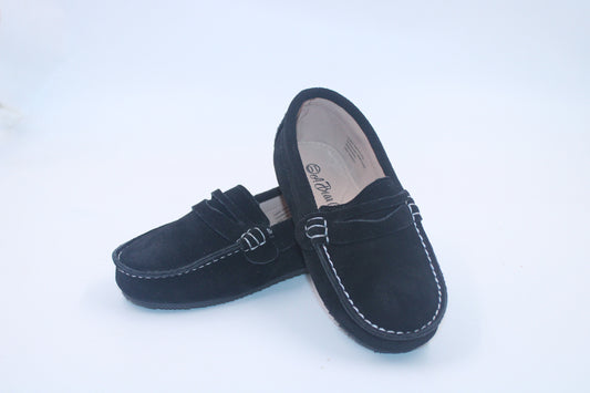 RTS Black Suede Penny Loafers