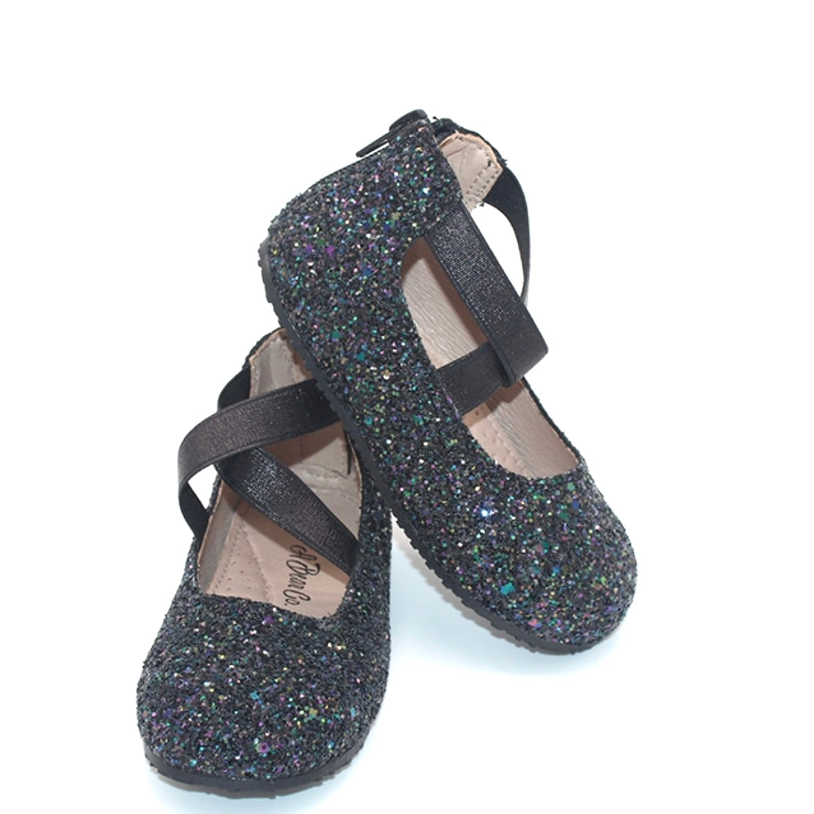 RTS Noir Glitter Ballerina Black Sole (SZ 2,3,4,5,8)