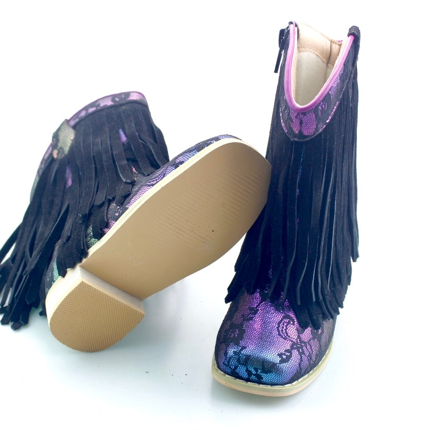 Preorder Oil Slick Lace Double Fringe Cowgirl