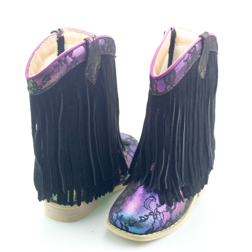 Preorder Oil Slick Lace Double Fringe Cowgirl