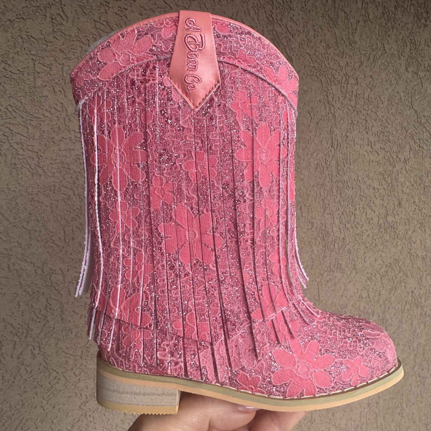 RTS IMPERFECT Pink Lace Fringe Cowgirls (SZ 2,4,5, BK2,BK3,BK4)